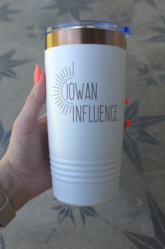 IowanInfluence Logo 20oz. Tumbler - White
